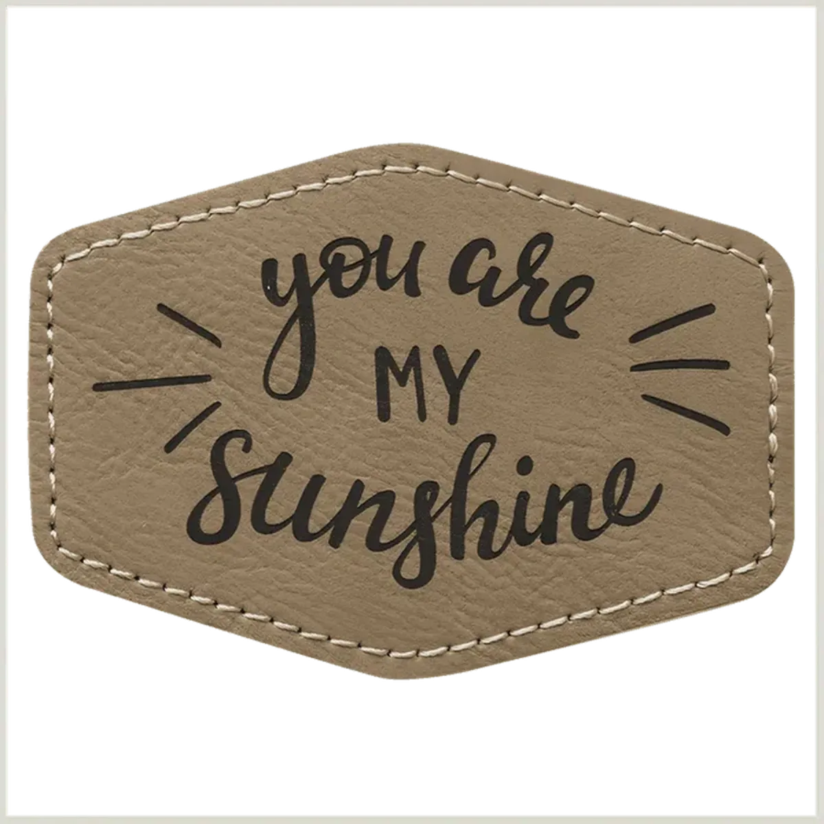 Personalized Patches in Self-Adhesive Leatherette - Hexagon Shape