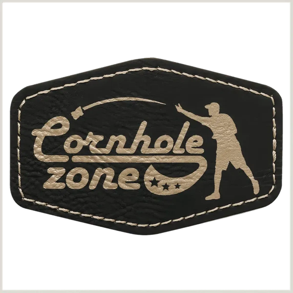 Personalized Patches in Self-Adhesive Leatherette - Hexagon Shape