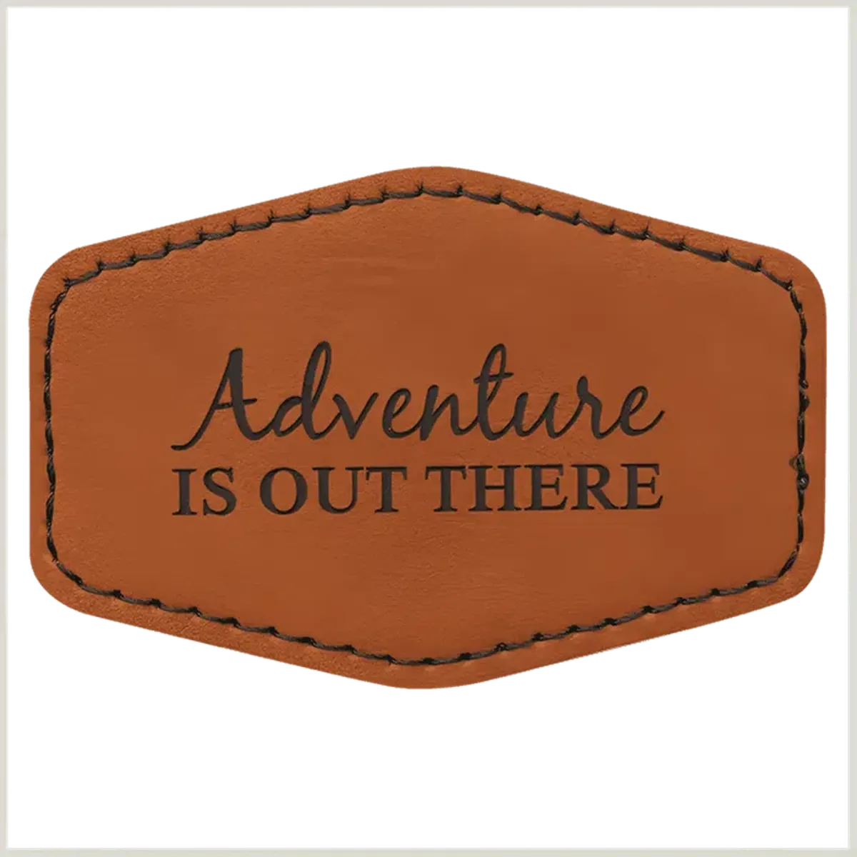 Personalized Patches in Self-Adhesive Leatherette - Hexagon Shape