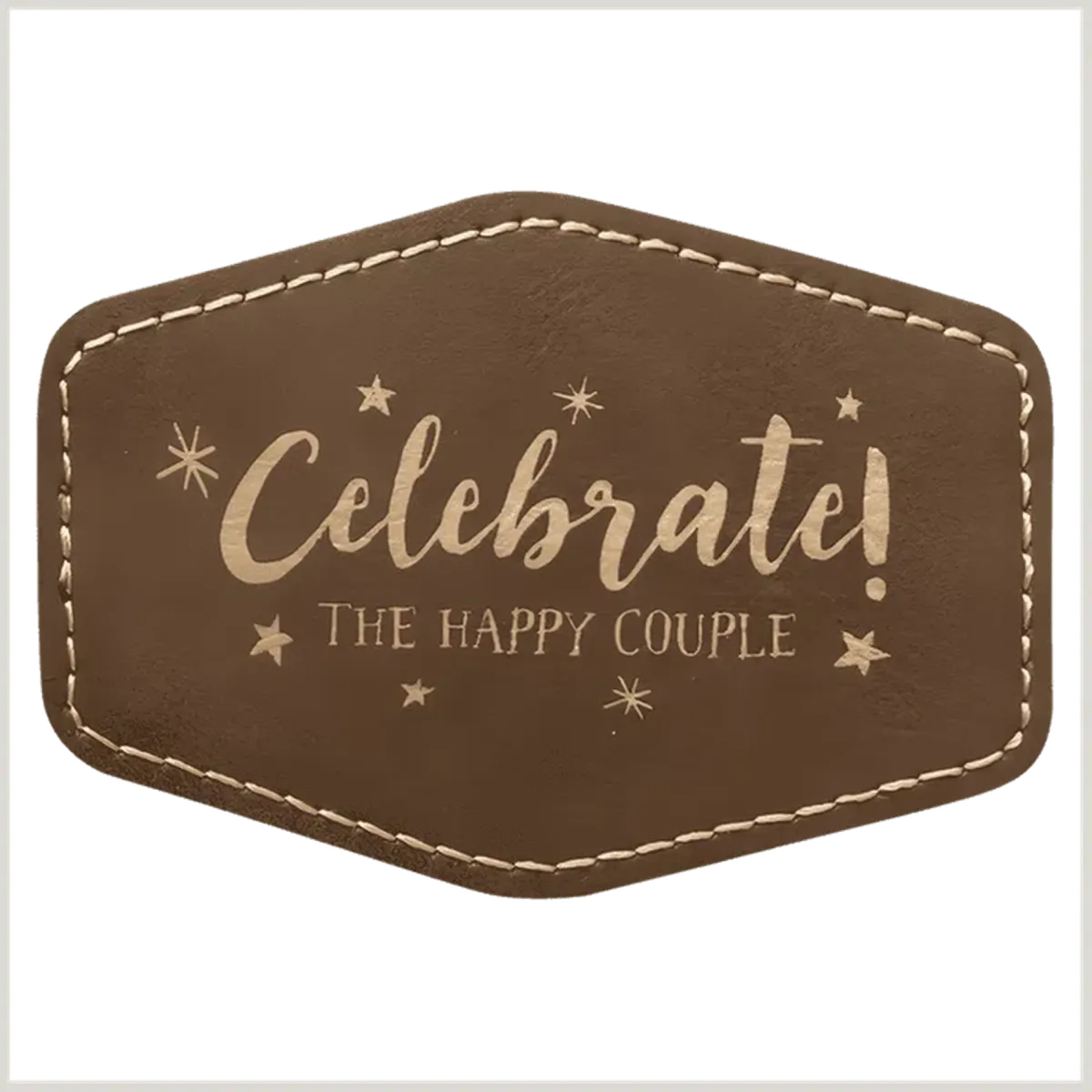 Personalized Patches in Self-Adhesive Leatherette - Hexagon Shape