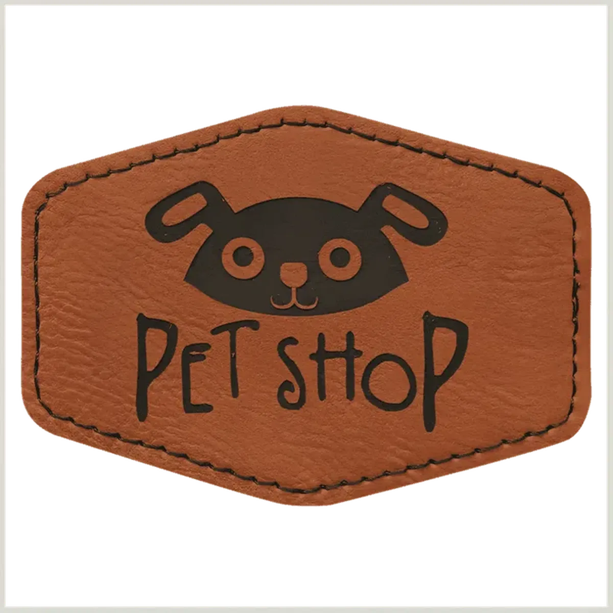 Personalized Patches in Self-Adhesive Leatherette - Hexagon Shape