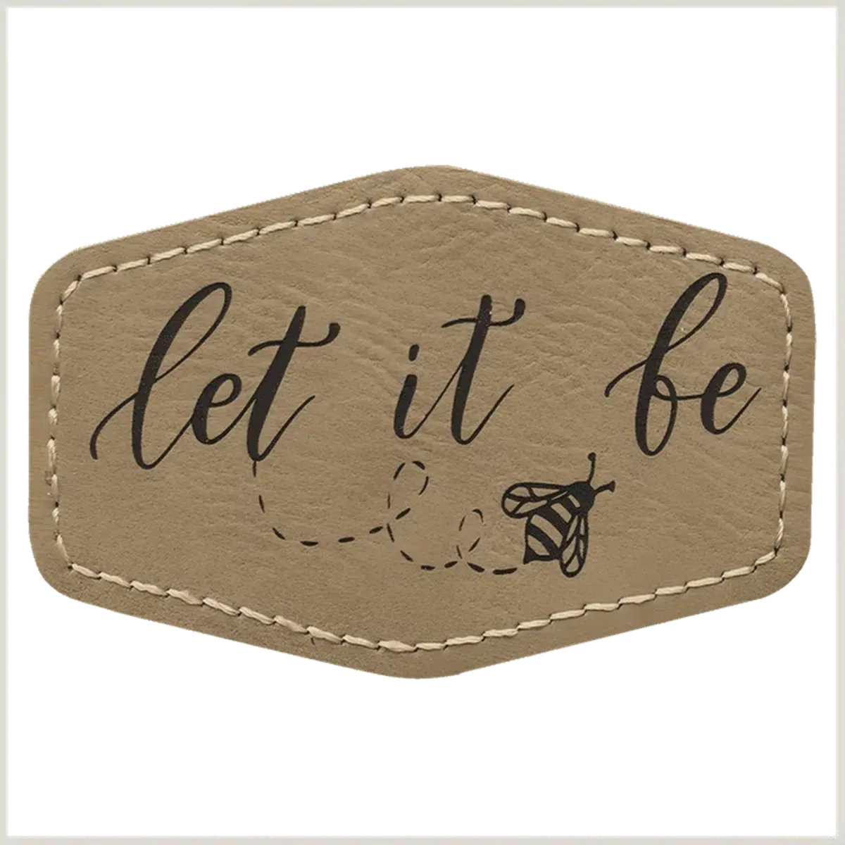 Personalized Patches in Self-Adhesive Leatherette - Hexagon Shape