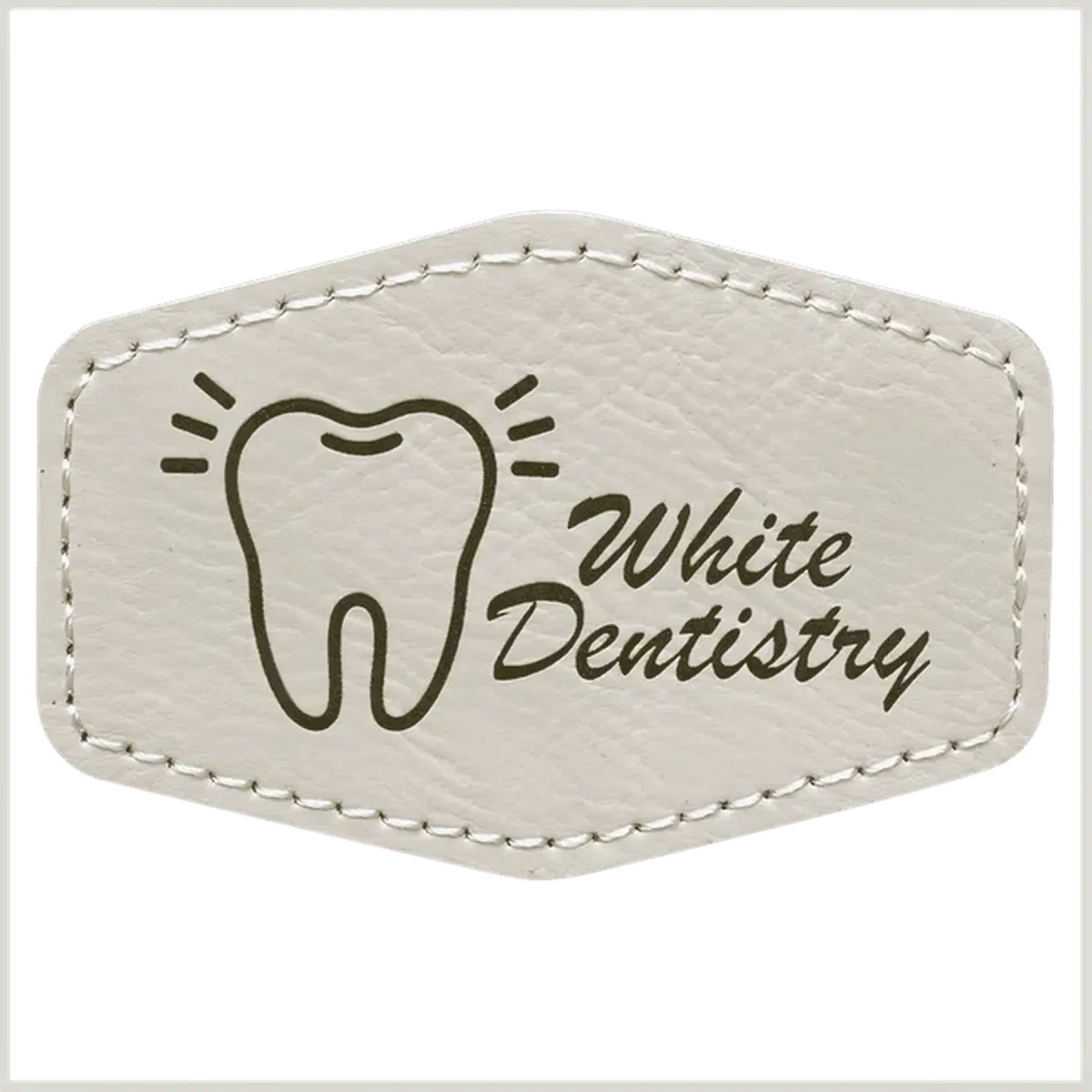 Personalized Patches in Self-Adhesive Leatherette - Hexagon Shape