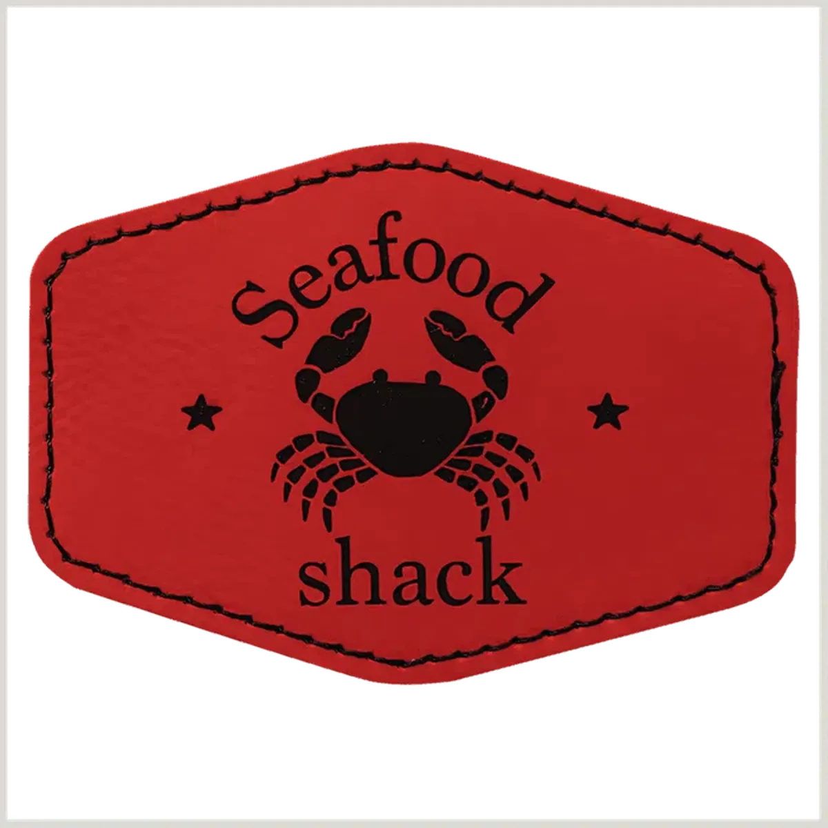 Personalized Patches in Self-Adhesive Leatherette - Hexagon Shape