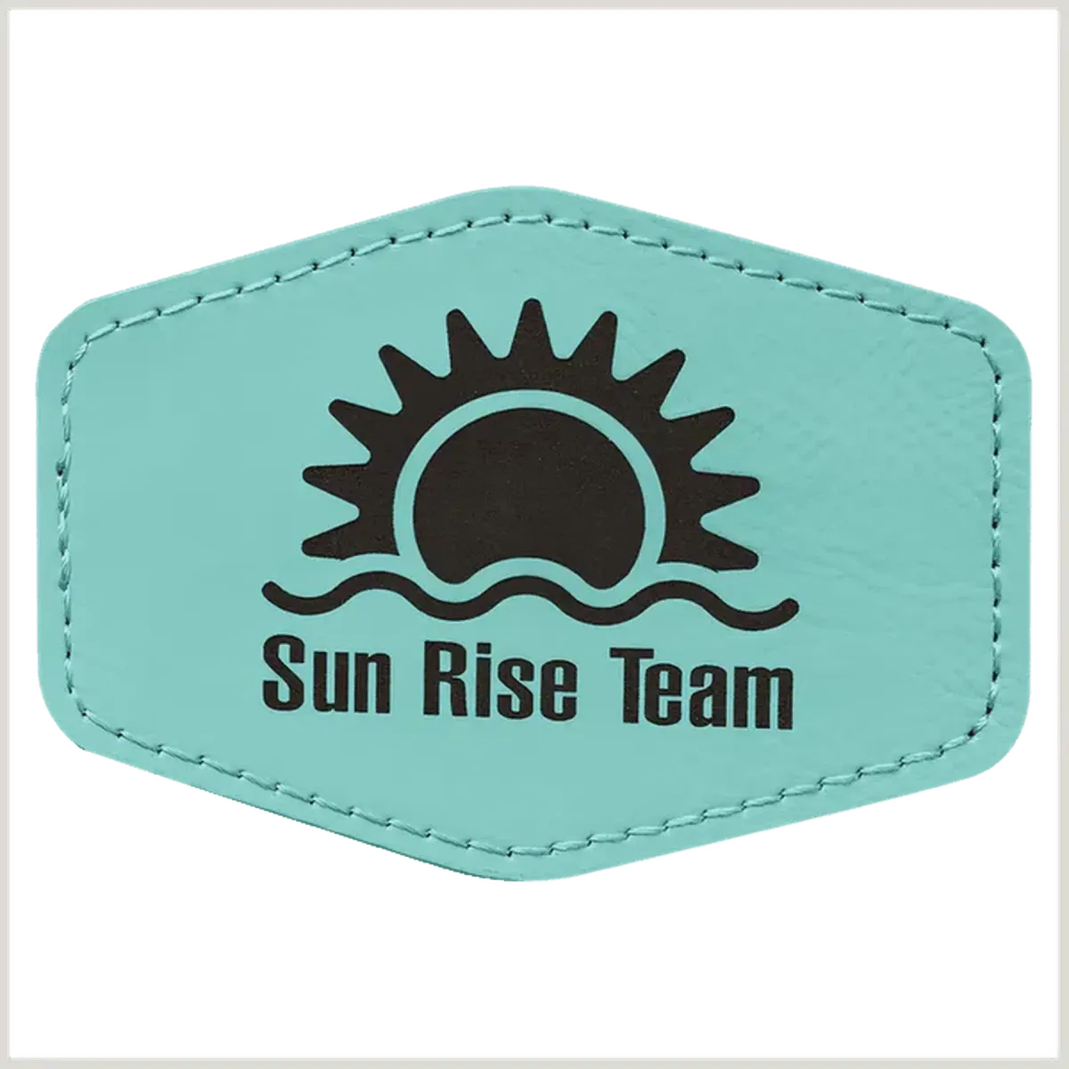 Personalized Patches in Self-Adhesive Leatherette - Hexagon Shape