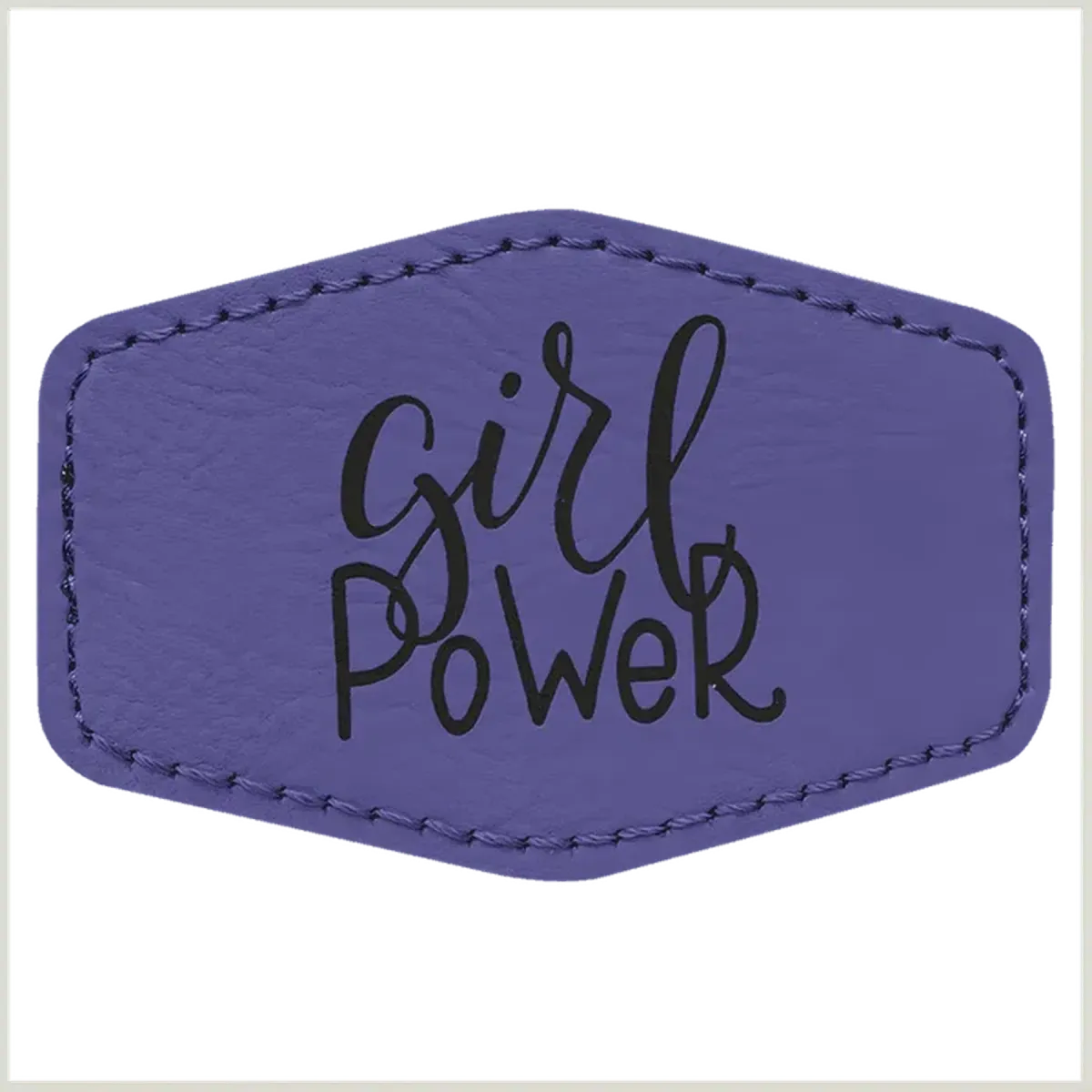Personalized Patches in Self-Adhesive Leatherette - Hexagon Shape