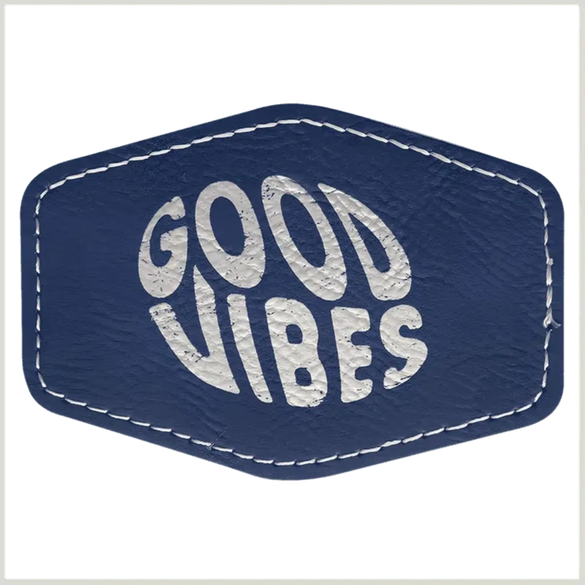 Personalized Patches in Self-Adhesive Leatherette - Hexagon Shape