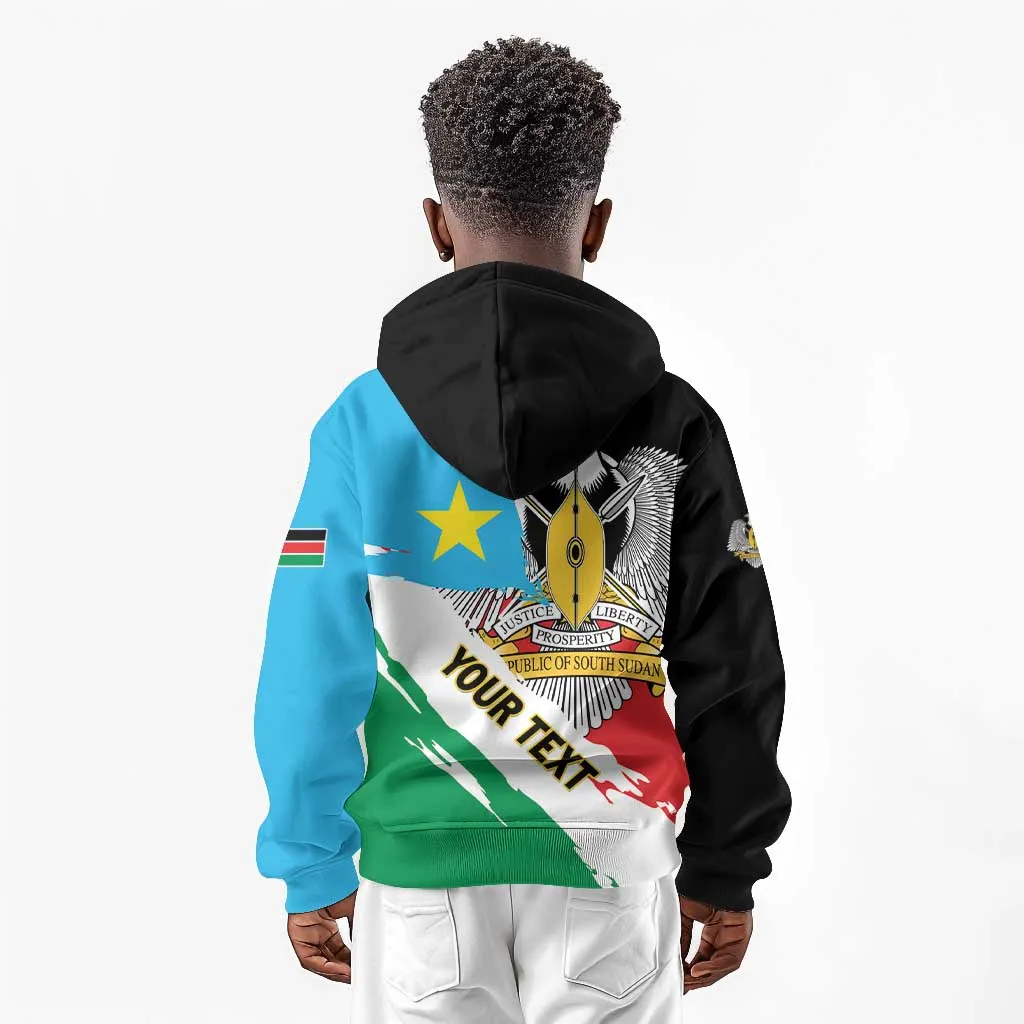 Personalized South Sudan Kid Hoodie East Africa - Grunge Flag Unique LT01