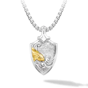 Pisces Zodiac Meteorite Necklace