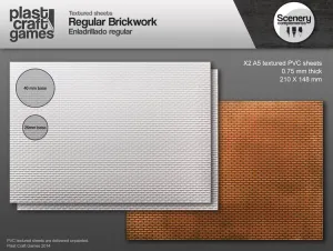 Plast Craft Games: Textured Plastic Sheets - Regular Brickwork  28mm to 35mm Scale