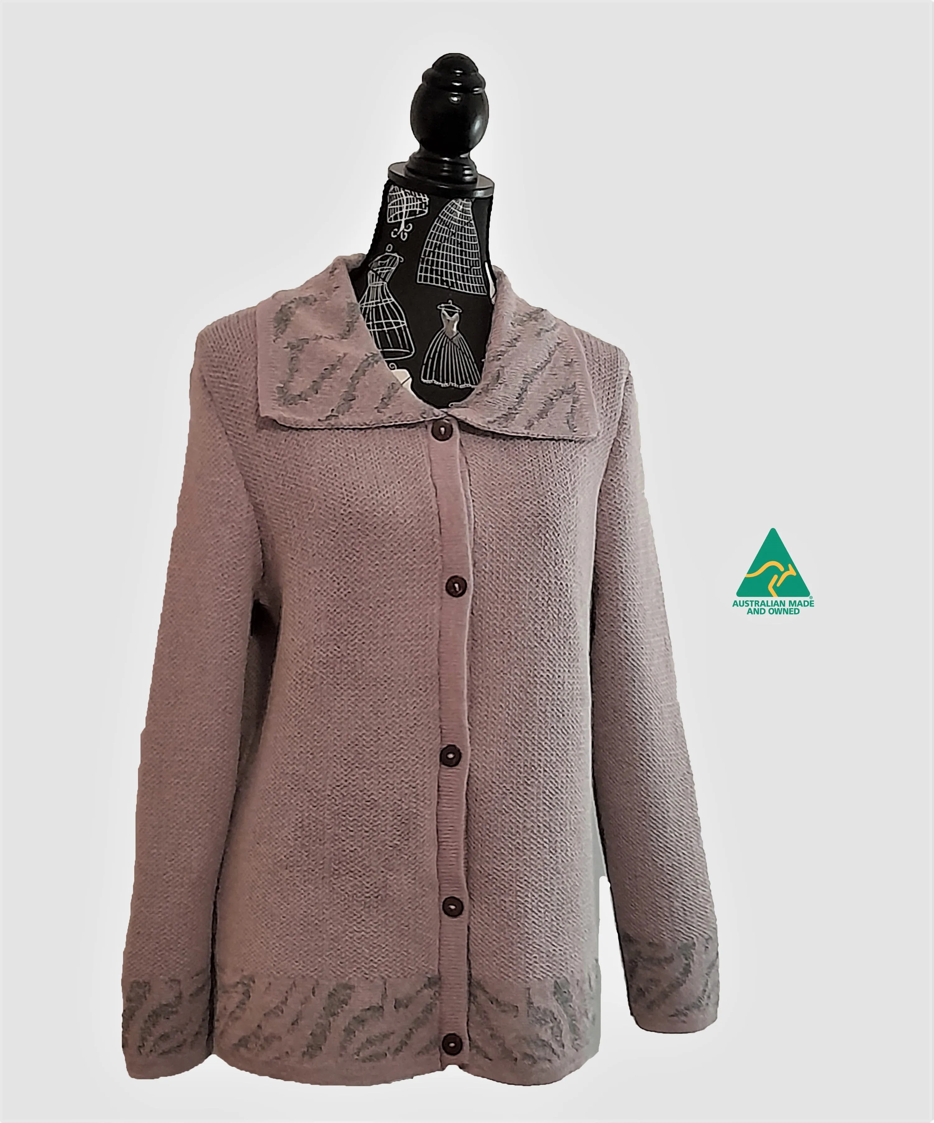 Plus Size Alpaca Cardigan Lady Zebra Pattern