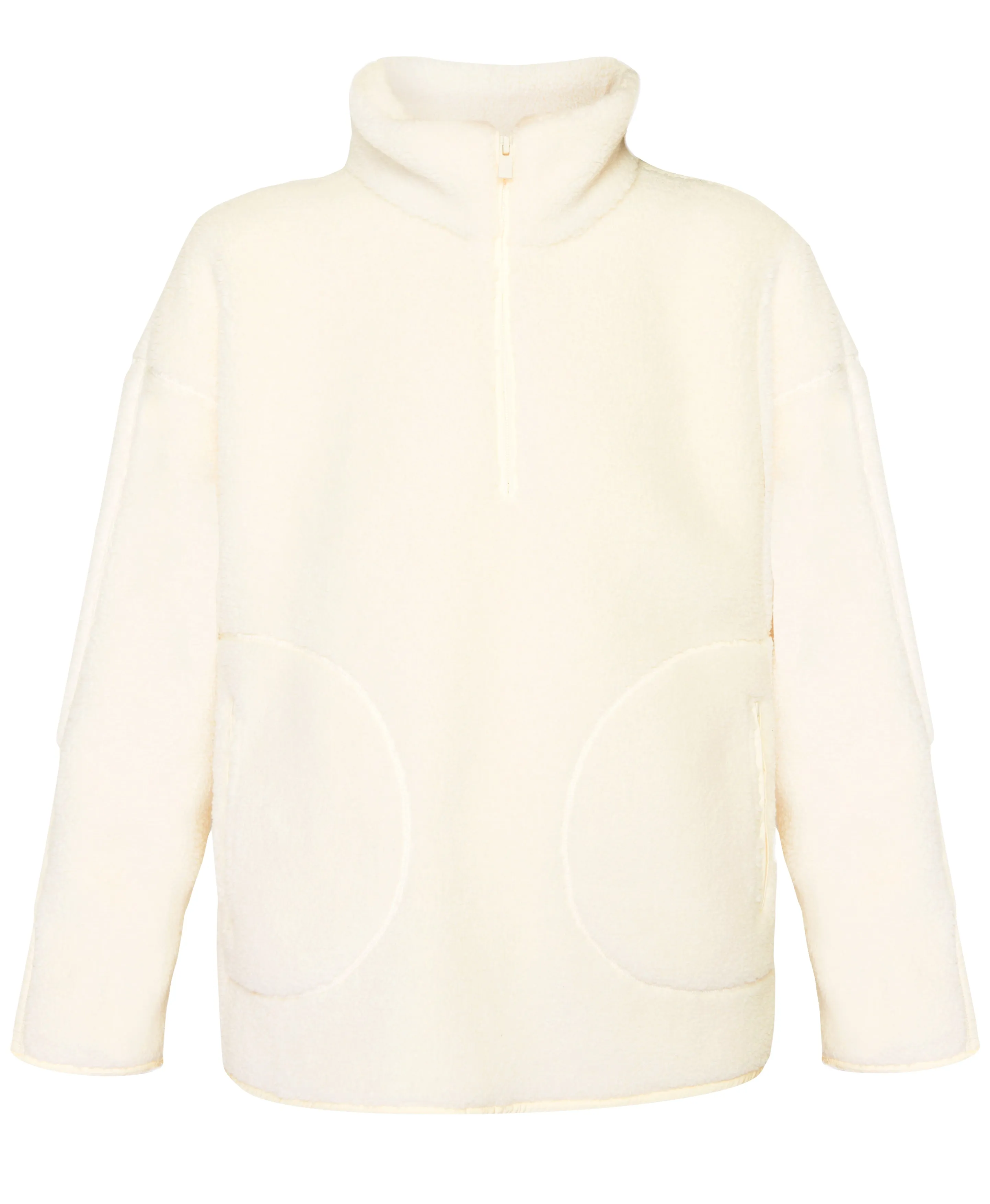 Plush Textured Half Zip - Studio White