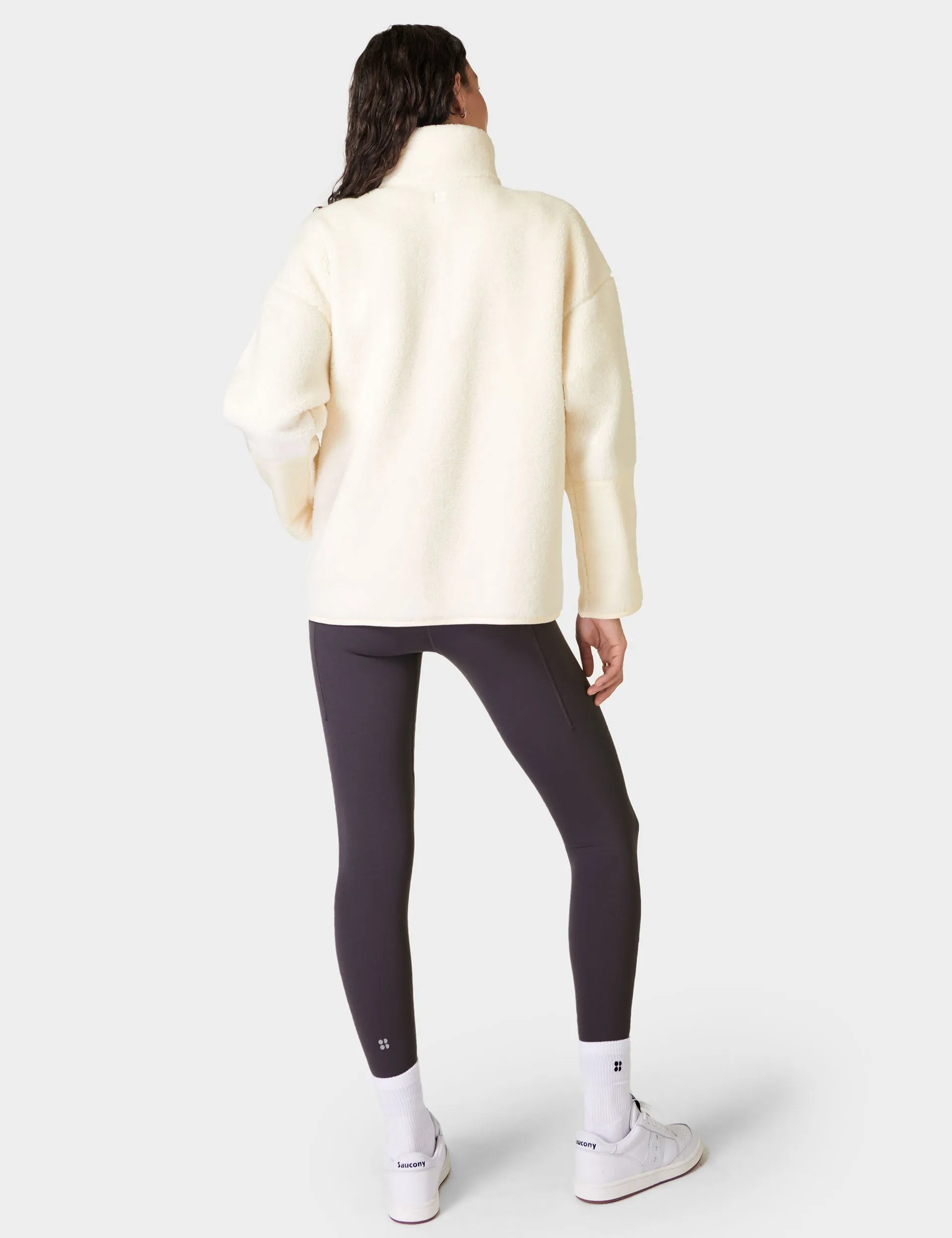 Plush Textured Half Zip - Studio White