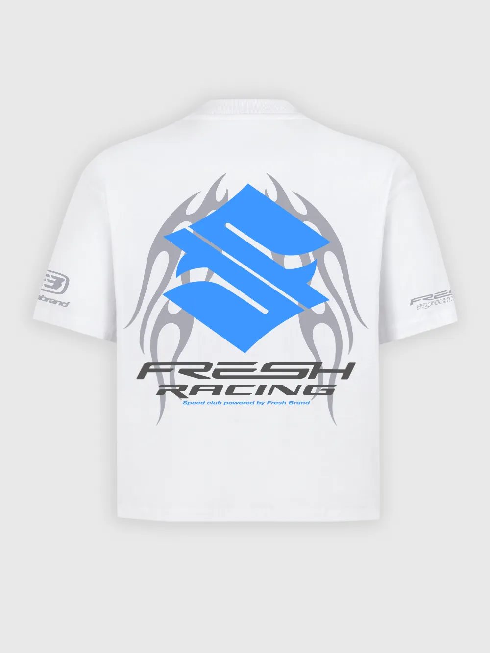 Polera Heavyweight® Fresh Racing Tribal Blanca
