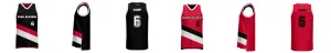 Portland Blazers Reversible 3HP V Neck Basketball Singlet Design Your Own Custom