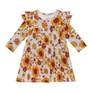 Posh Peanut Goldie 3/4 Sleeve Flutter Dress