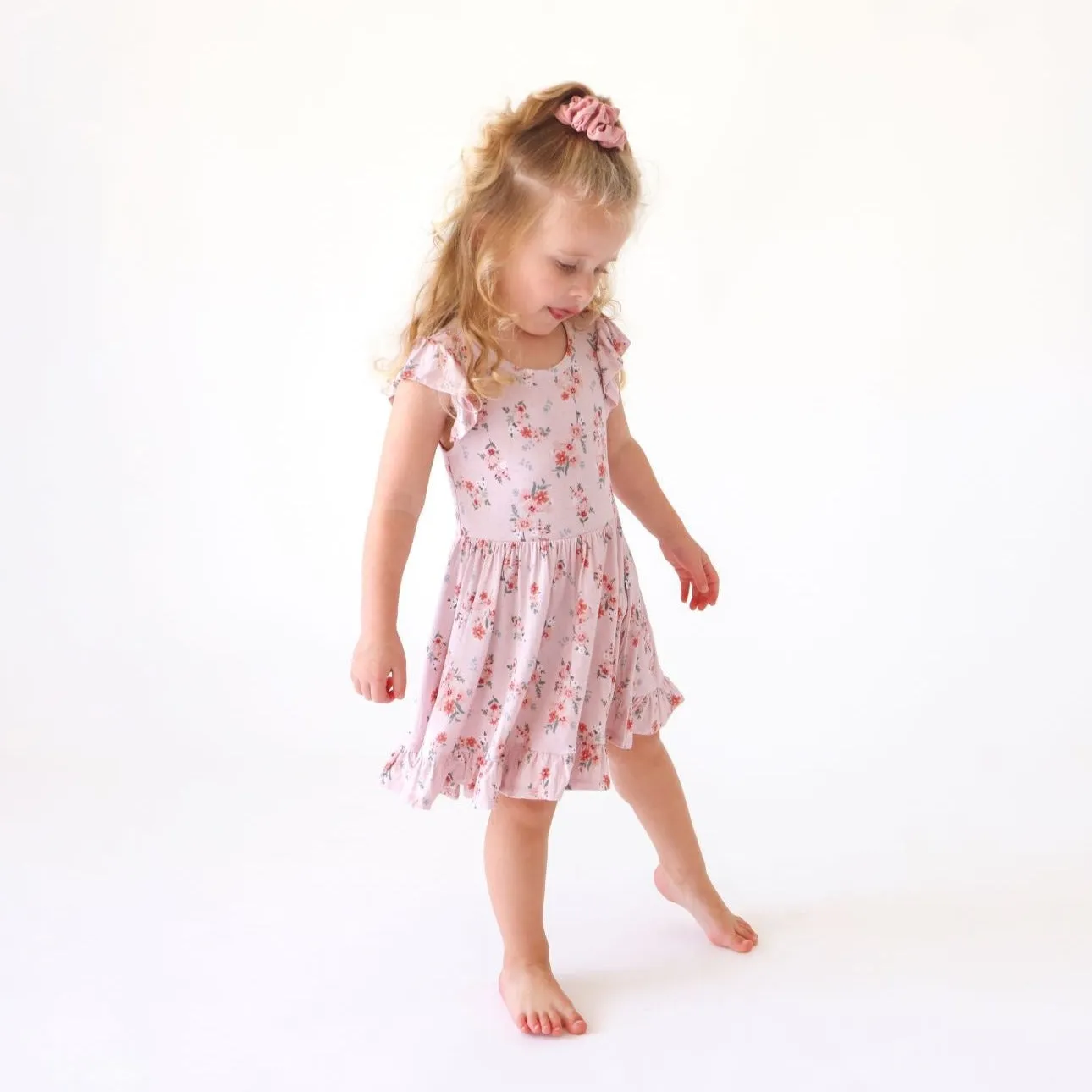 Posh Peanut London Cap Sleeve Ruffled Twirl Dress