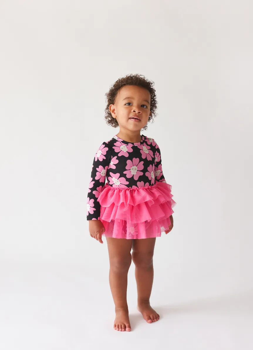 Posh Peanut Long Sleeve Tulle Skirt Bodysuit in Winifred