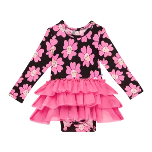 Posh Peanut Long Sleeve Tulle Skirt Bodysuit in Winifred