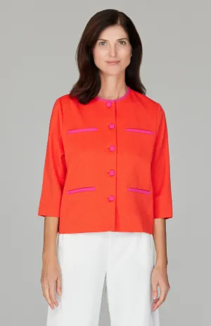PREORDER Pique Short Boxy Jacket w/ Pocket Detail