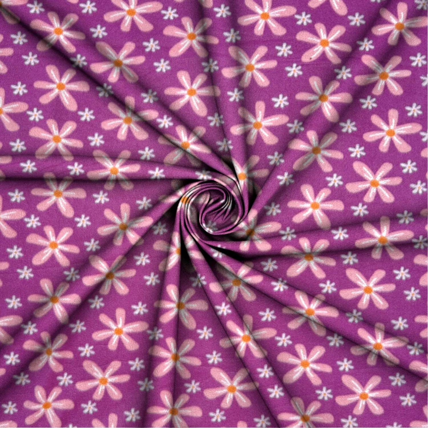 Printed Polar Fleece Cerise Floral