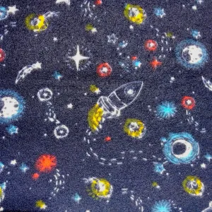 Printed Polar Fleece Stars Navy