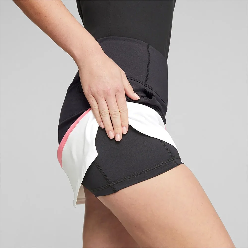 Puma PWRMESH Colorblock Golf Skirt - Puma Black/Strawberry Burst
