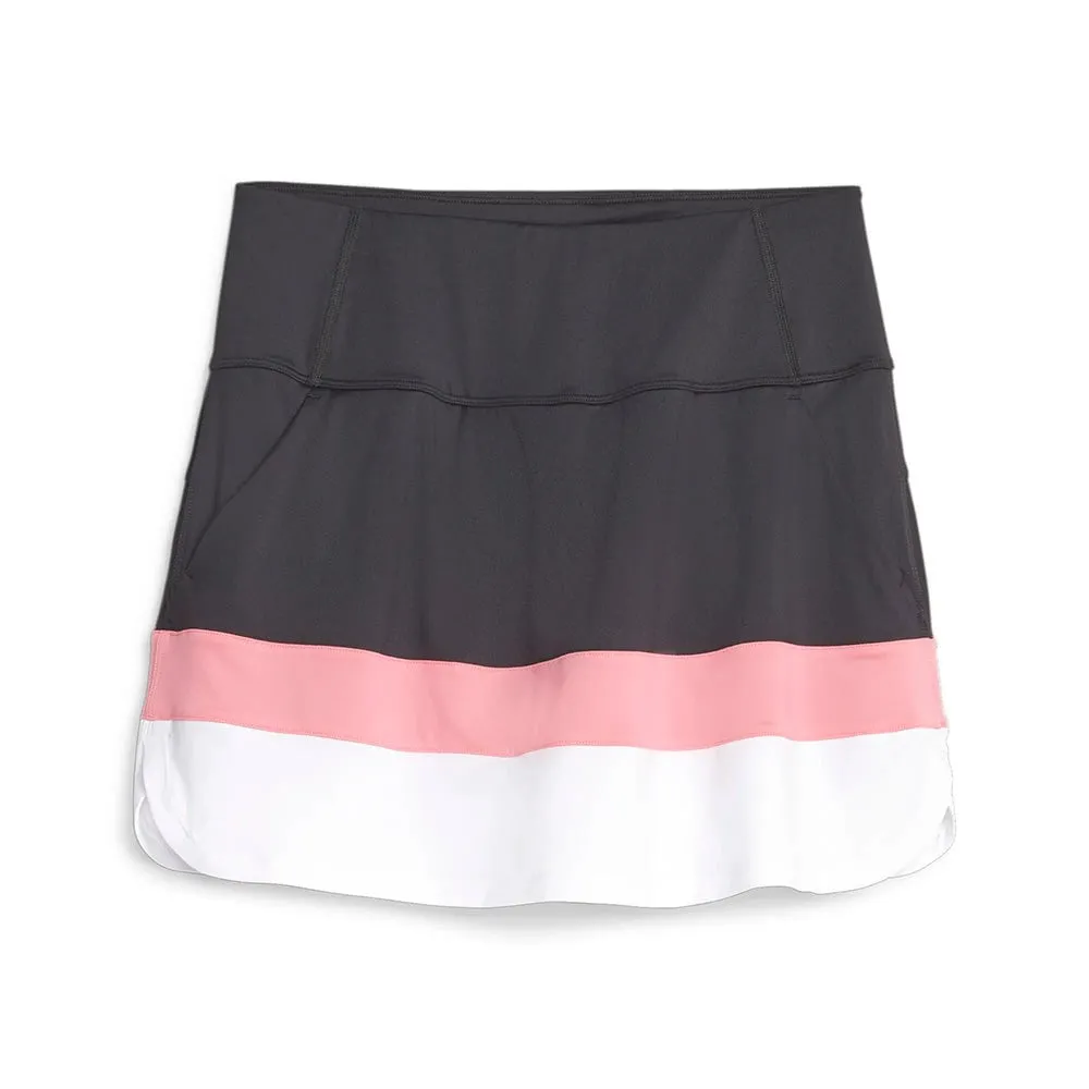 Puma PWRMESH Colorblock Golf Skirt - Puma Black/Strawberry Burst