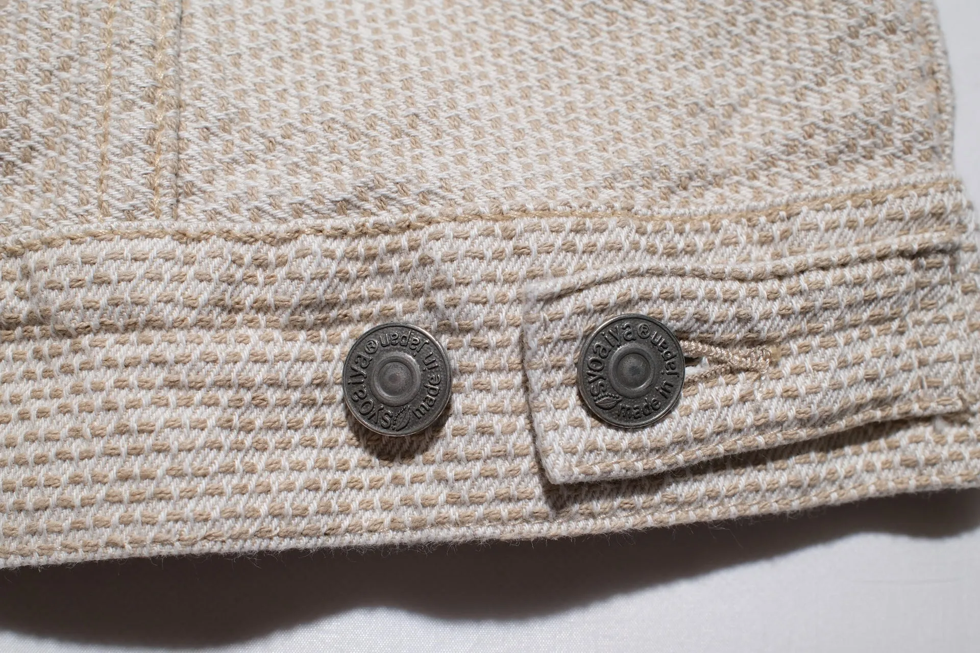 Pure Blue Japan 12.5oz "Double-Warps" Sashiko Type 2 Jacket (Ivory X Beige)