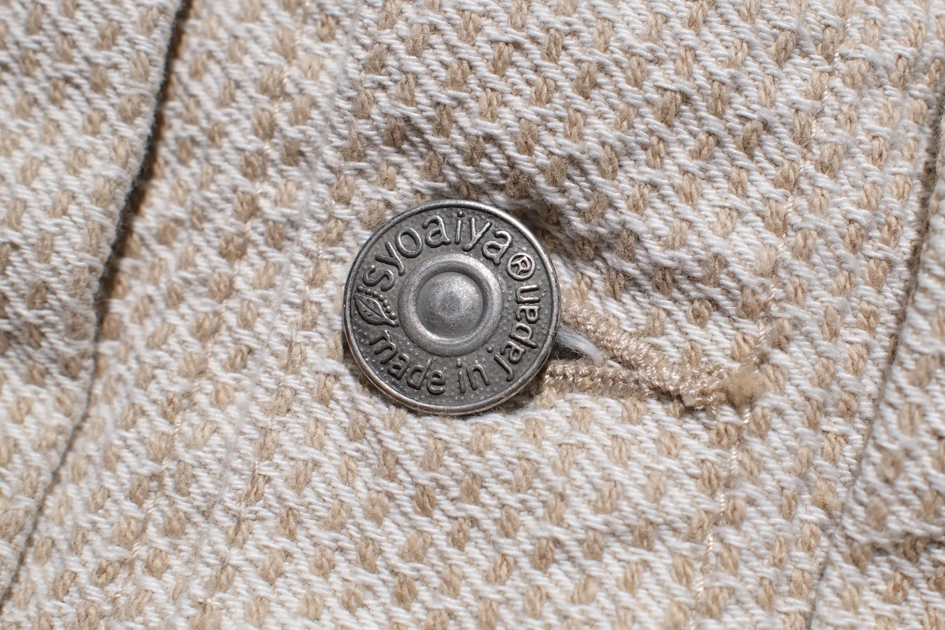 Pure Blue Japan 12.5oz "Double-Warps" Sashiko Type 2 Jacket (Ivory X Beige)