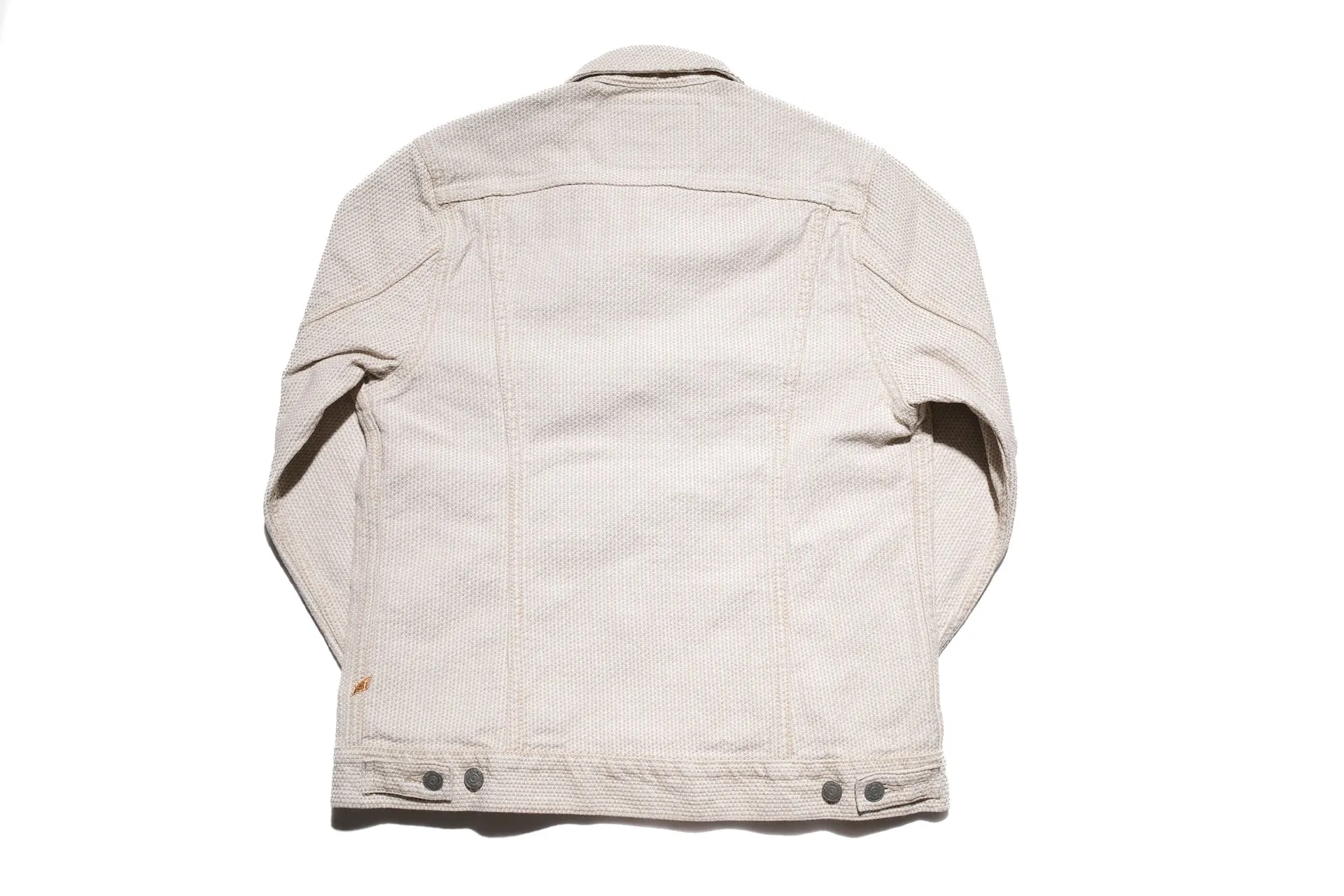 Pure Blue Japan 12.5oz "Double-Warps" Sashiko Type 2 Jacket (Ivory X Beige)