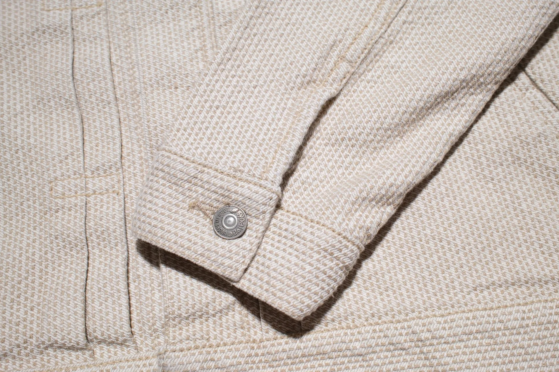Pure Blue Japan 12.5oz "Double-Warps" Sashiko Type 2 Jacket (Ivory X Beige)