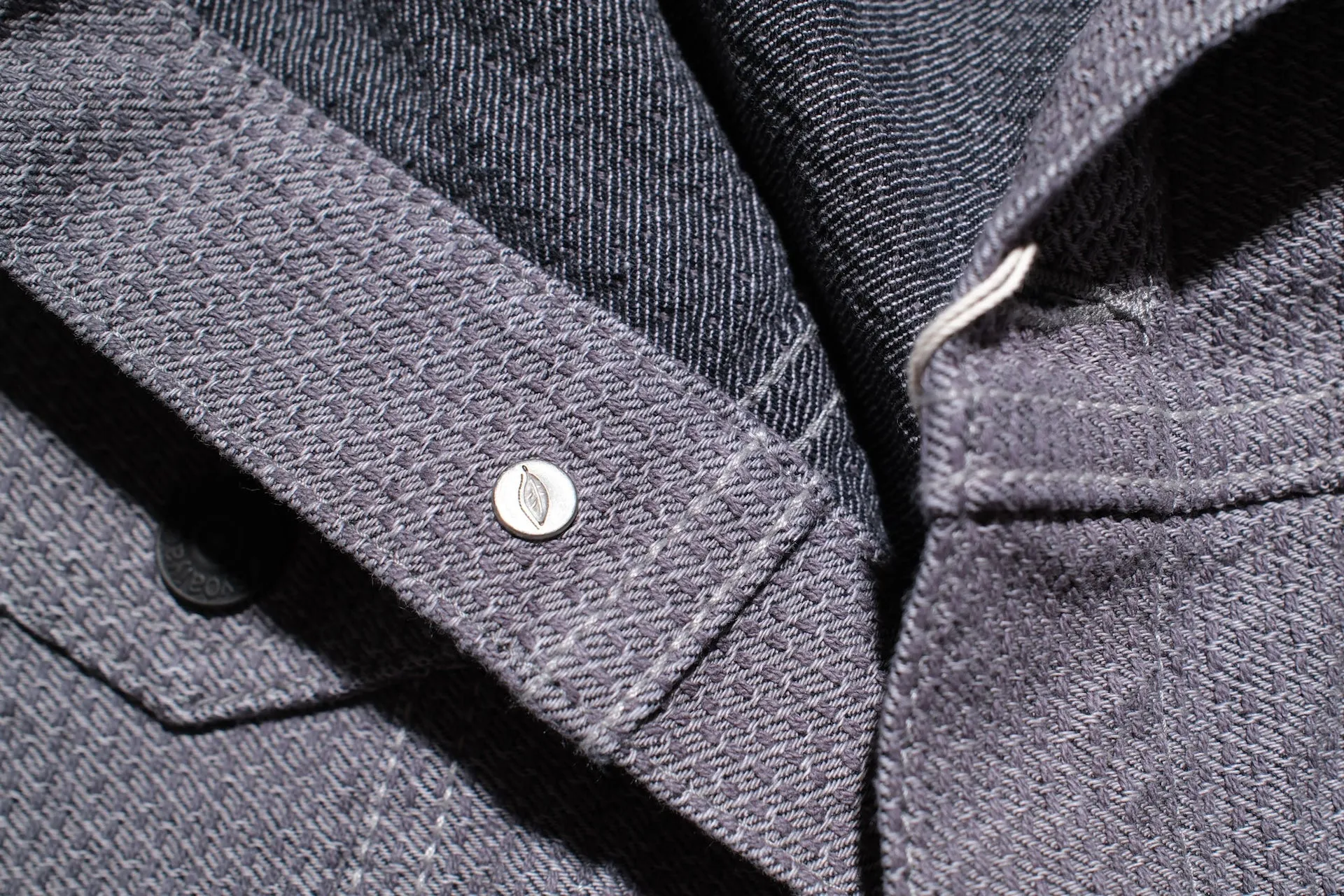 Pure Blue Japan 12.5oz "Double-Warps" Sashiko Type 3 Jacket (Heather Grey X Black)