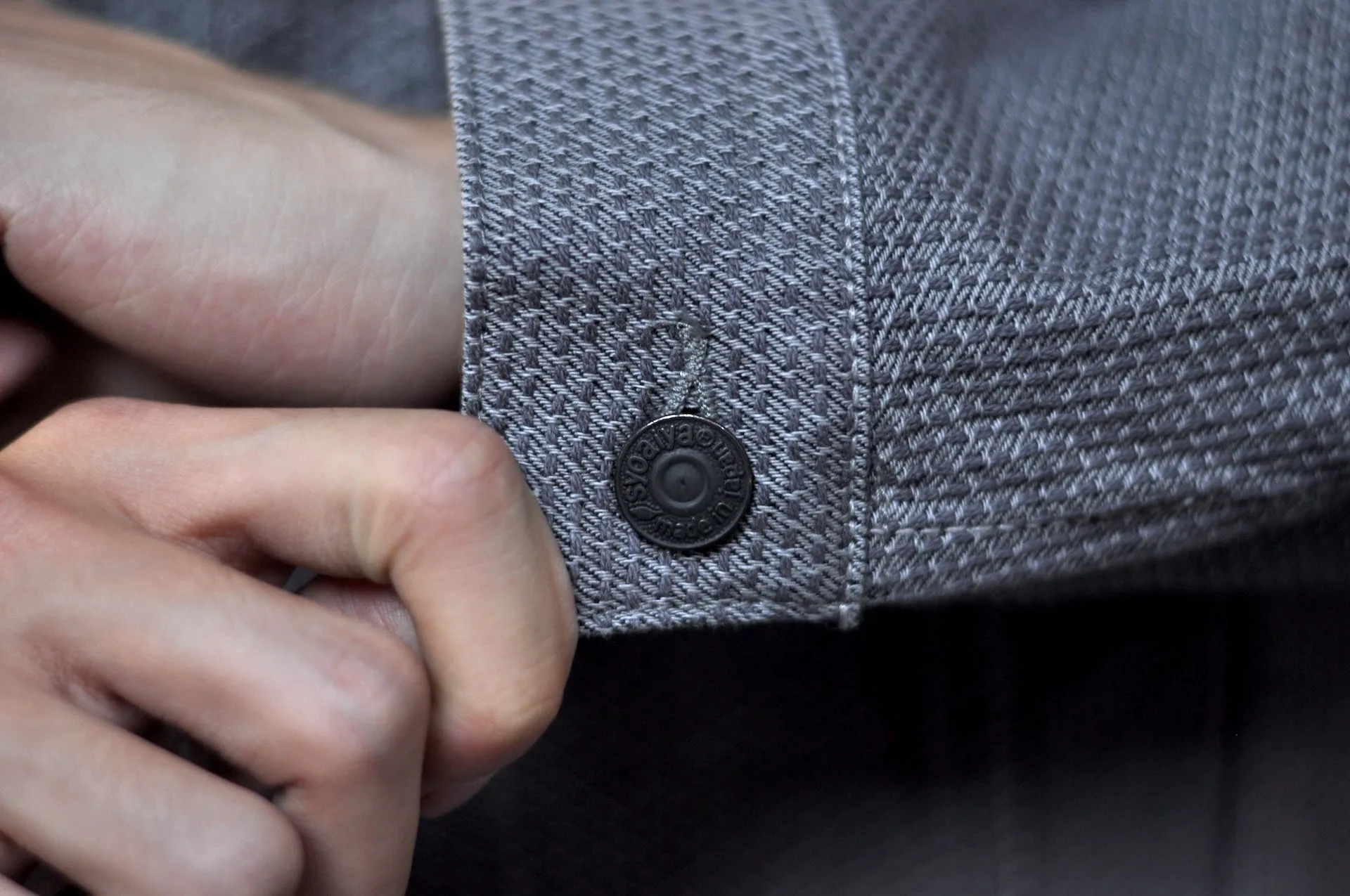Pure Blue Japan 12.5oz "Double-Warps" Sashiko Type 3 Jacket (Heather Grey X Black)