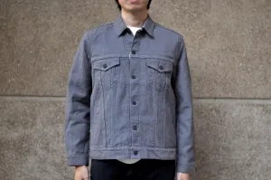 Pure Blue Japan 12.5oz "Double-Warps" Sashiko Type 3 Jacket (Heather Grey X Black)