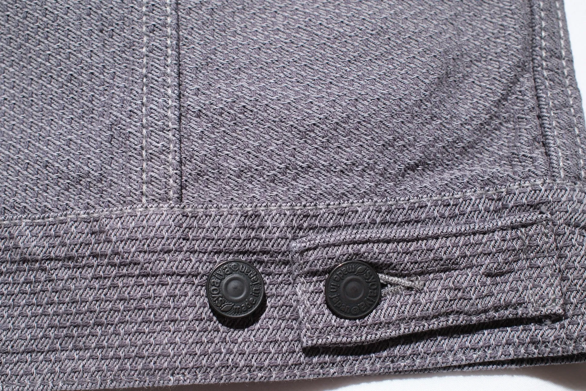 Pure Blue Japan 12.5oz "Double-Warps" Sashiko Type 3 Jacket (Heather Grey X Black)