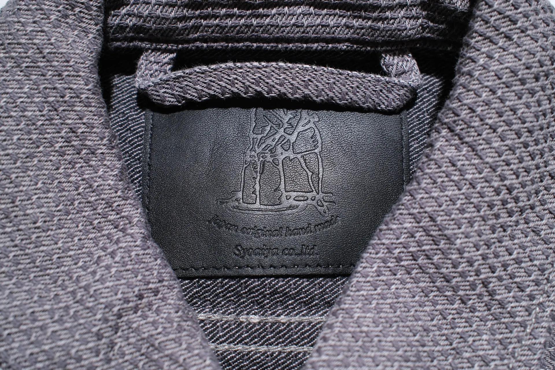 Pure Blue Japan 12.5oz "Double-Warps" Sashiko Type 3 Jacket (Heather Grey X Black)