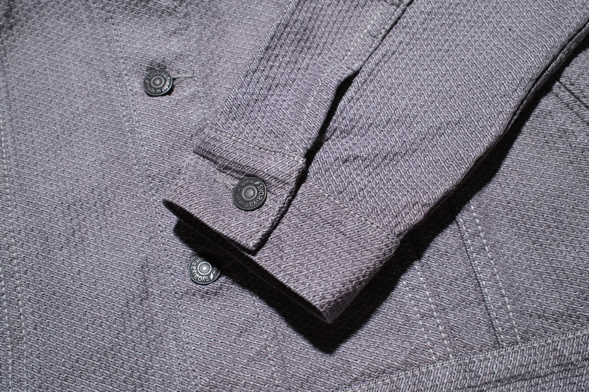 Pure Blue Japan 12.5oz "Double-Warps" Sashiko Type 3 Jacket (Heather Grey X Black)