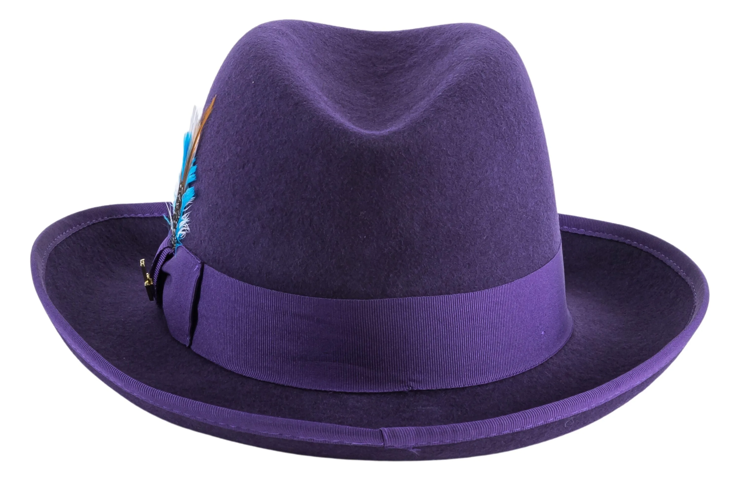 Purple 100 % Wool Australian Fur Felt Godfather Hat
