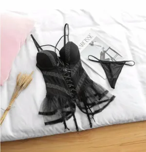 Push Up Bra Underwear Lace Temptation Bustier with Cup