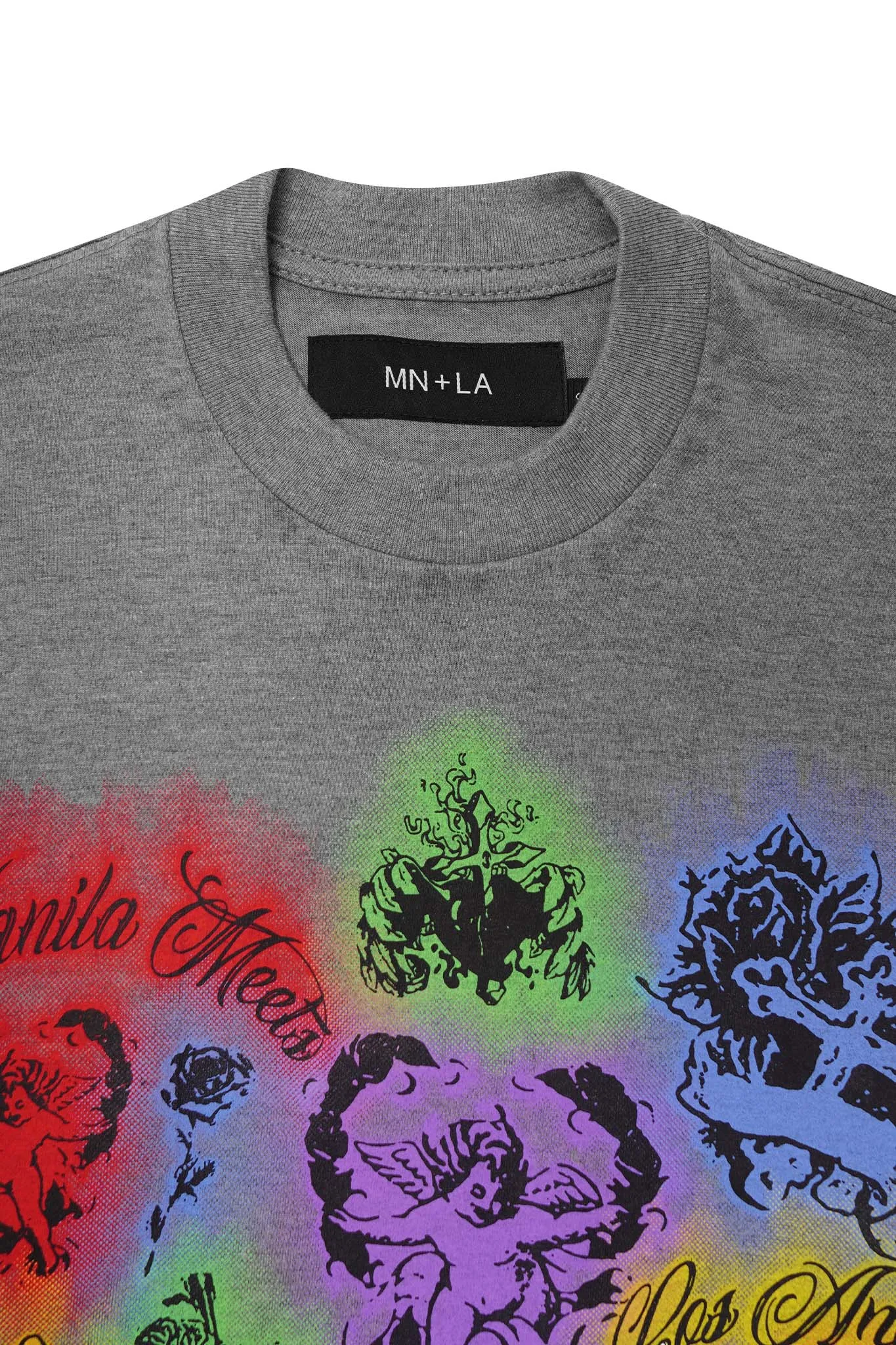 "CITY OF ANGELS" TEE IN HEATHER GREY