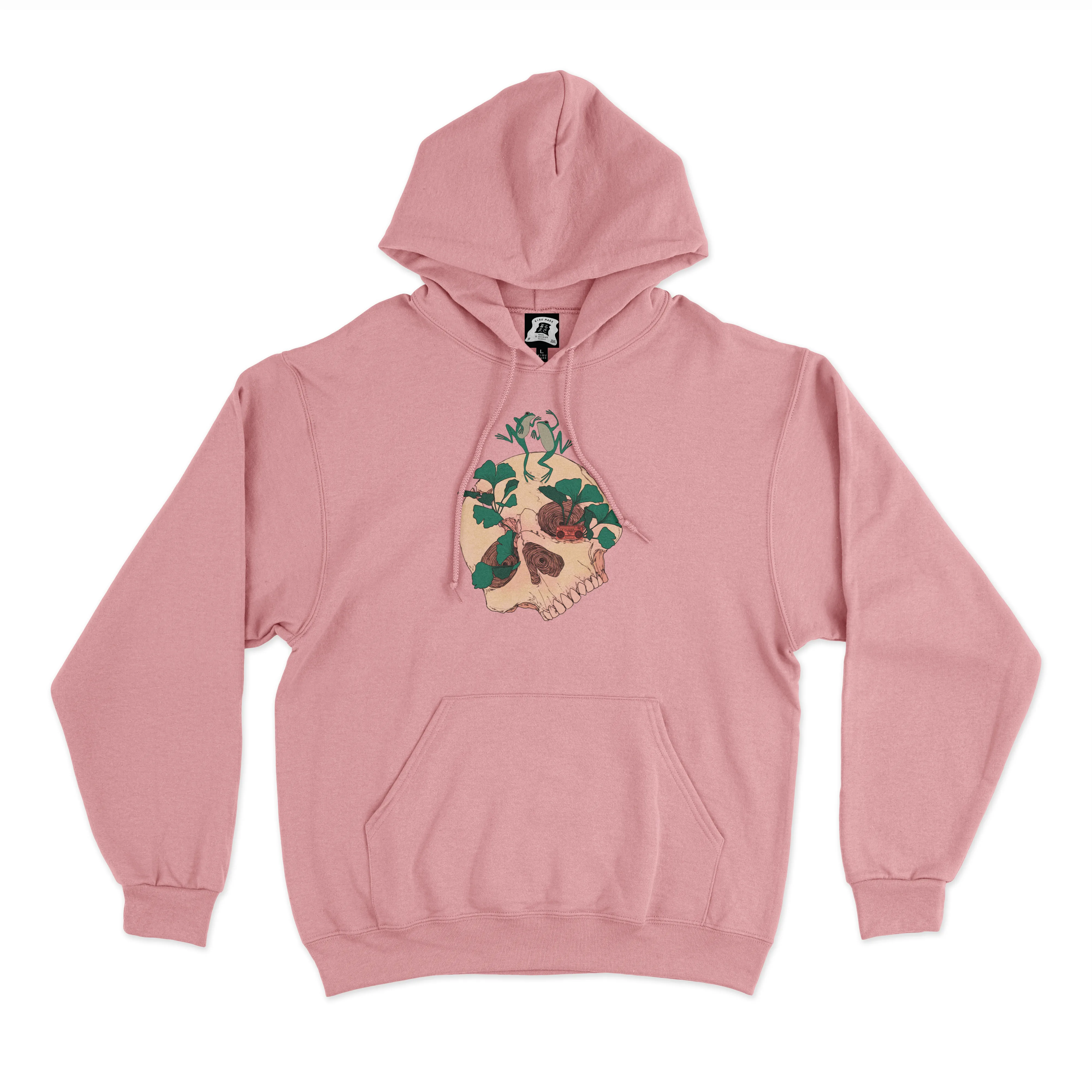 "Dancing Frogs" Basic Hoodie Light Pink