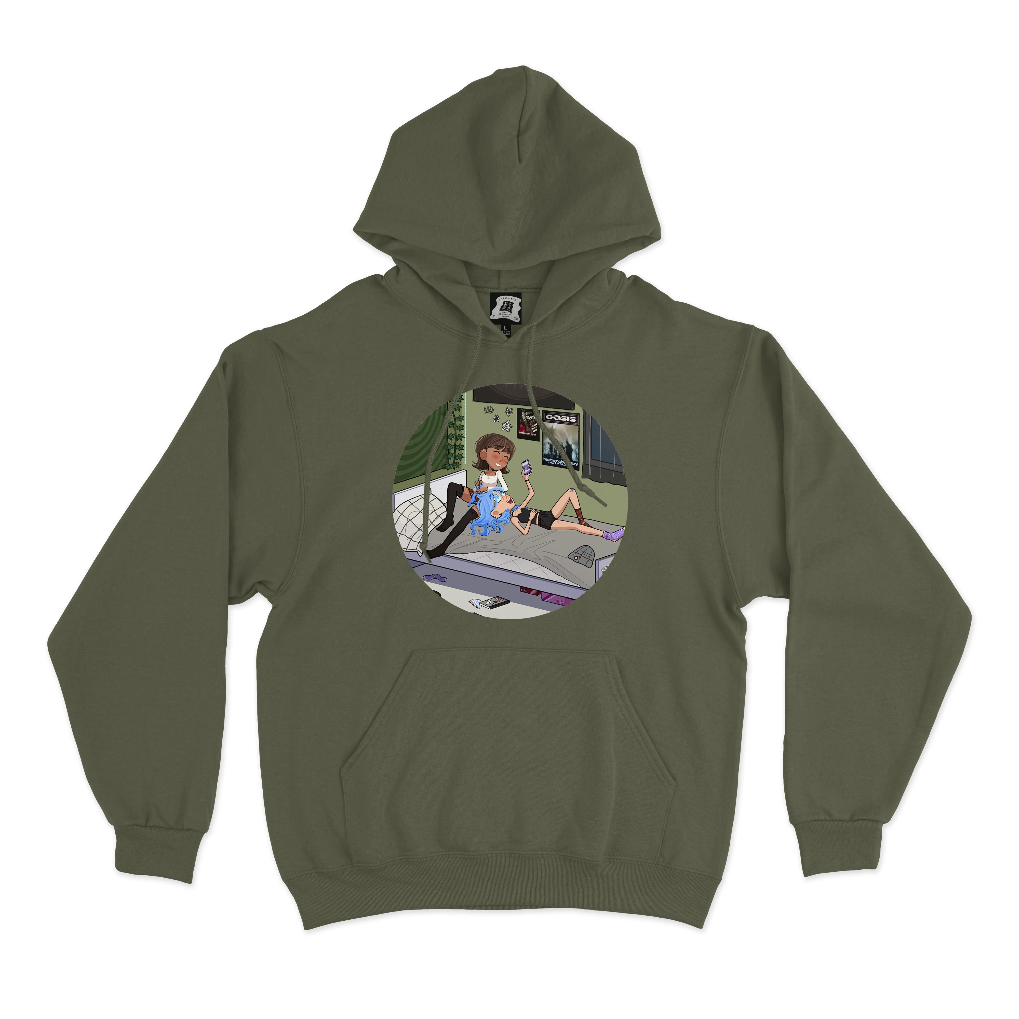 "Green Light" Fleece Hoodie Khaki