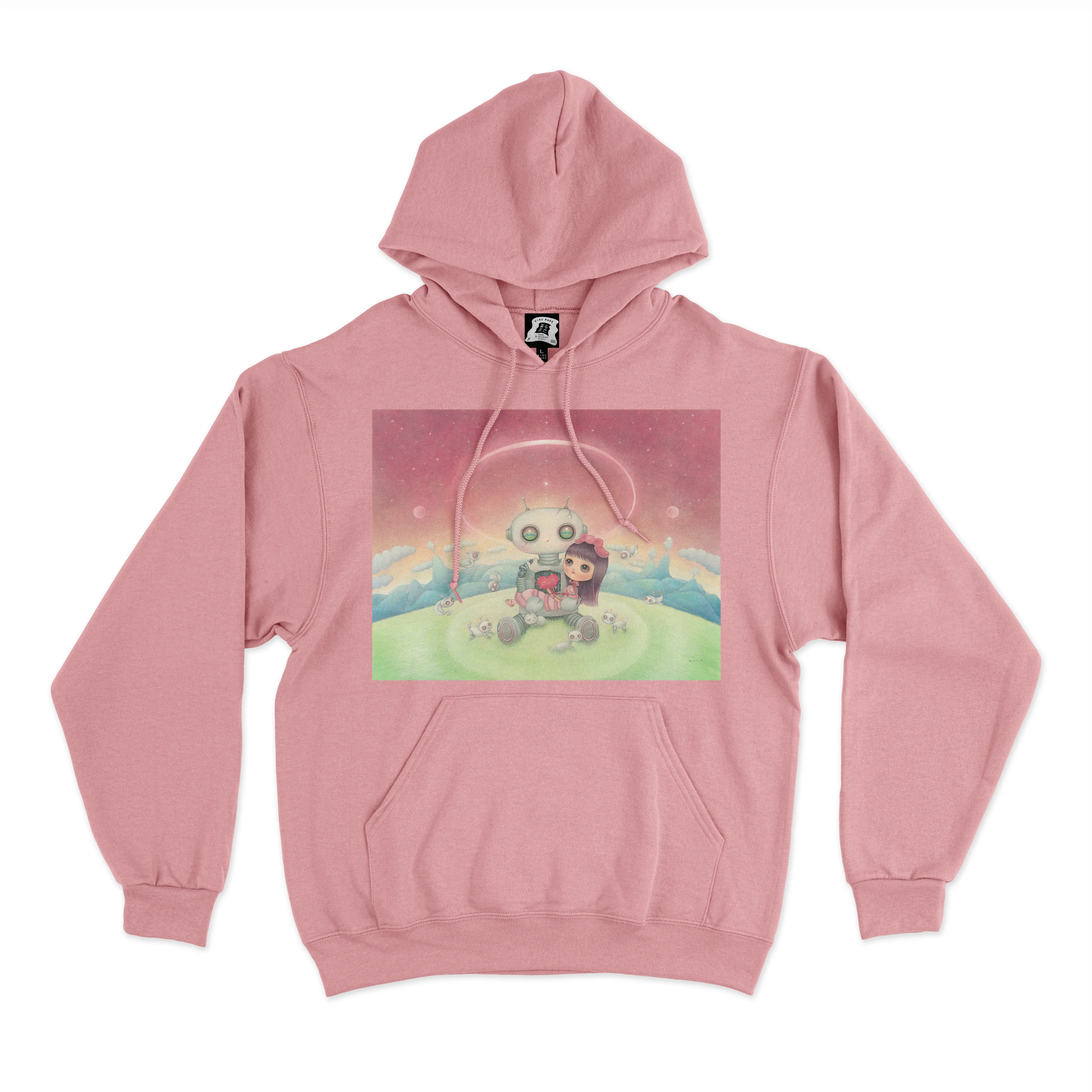 "Our Heart" Fleece Hoodie Light Pink