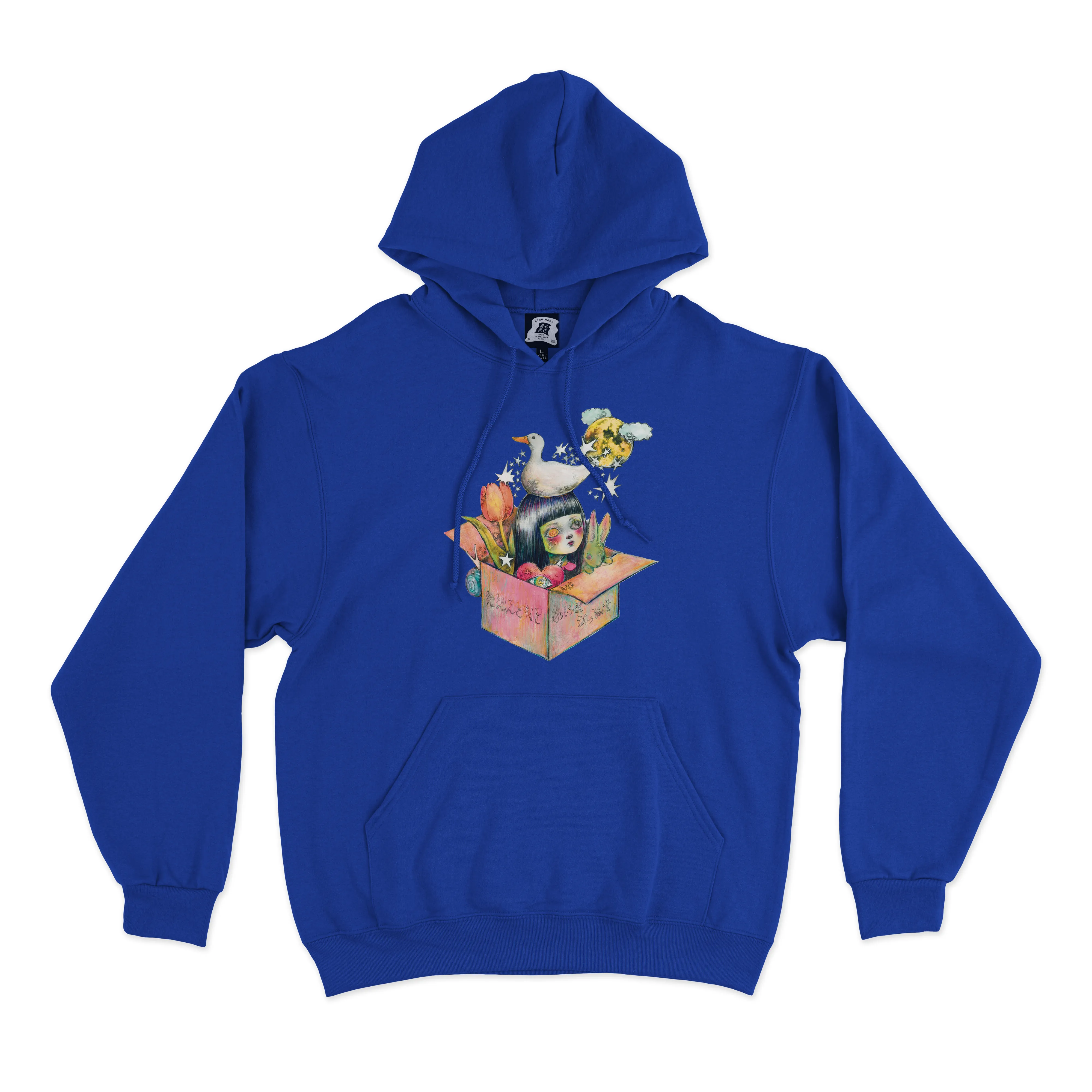 "みんないるよ" Fleece Hoodie Light Pink/ Beige/Khaki/Cobalt Blue