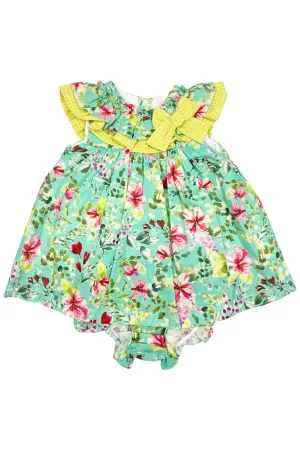 "Suki" Turquoise Floral Dress & Bloomers