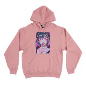 "Sweet Tooth" Fleece Hoodie Light Pink