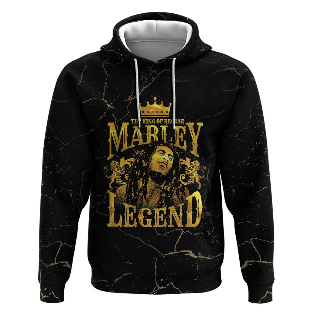 Reggae King Marley Zip Hoodie Gold Lion LT05