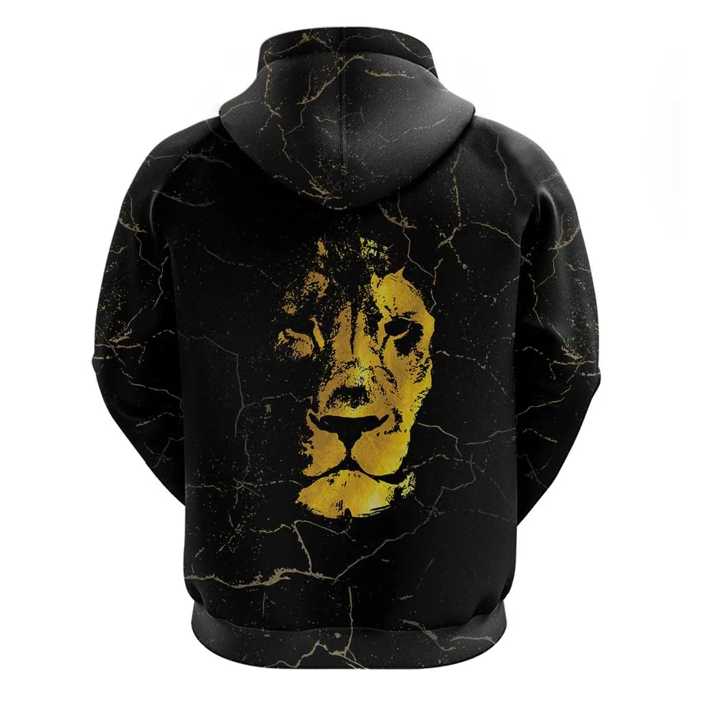 Reggae King Marley Zip Hoodie Gold Lion LT05