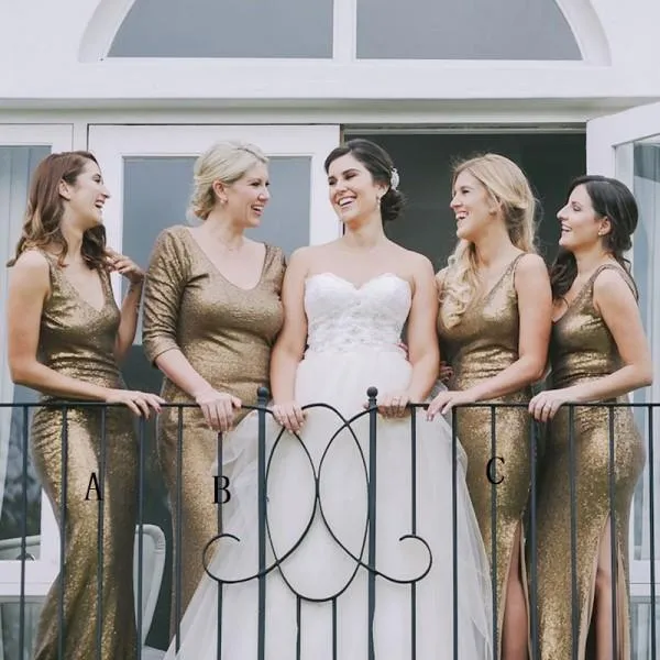 Regular Straps Deep V-Neck A-Line Long Chiffon Bridesmaid Dress, Sexy Side Slit Bridesmaid Dress, TYP0480